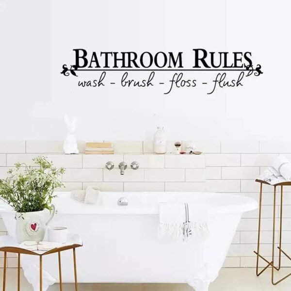 Bathroom rules sticker