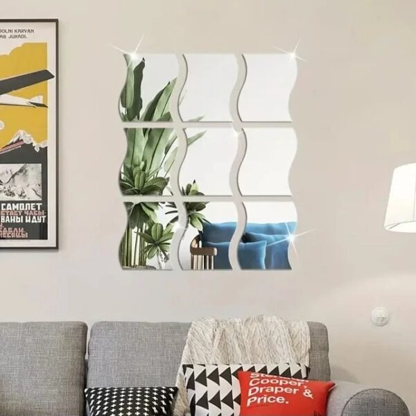 Wavy acrylic mirror stickers - Image 2