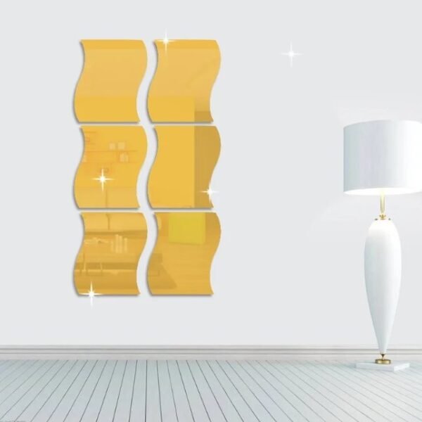 Wavy acrylic mirror stickers