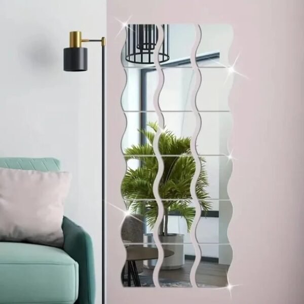 Wavy acrylic mirror stickers