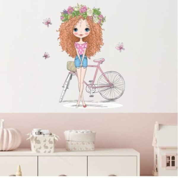 Bicycle girl sticker