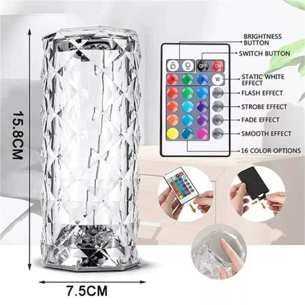 LED crystal rose lamp - Image 2