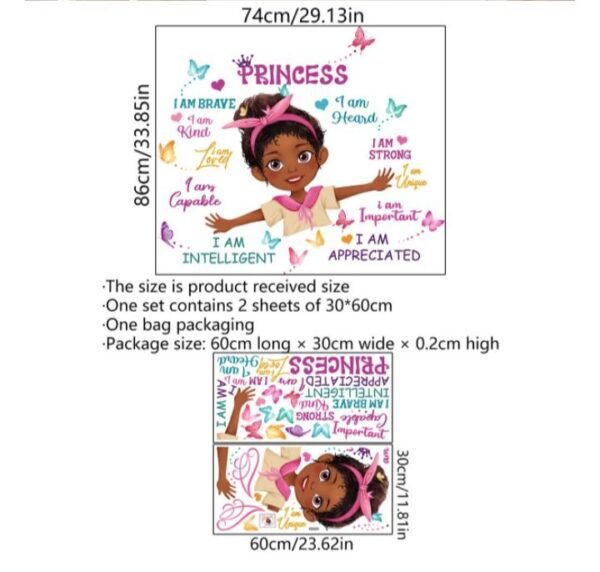 Princess with positive affirmations sticker - Image 5