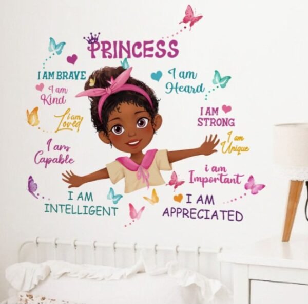 Princess with positive affirmations sticker