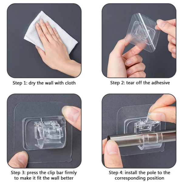 Curtain rod adhesive hooks - Image 2