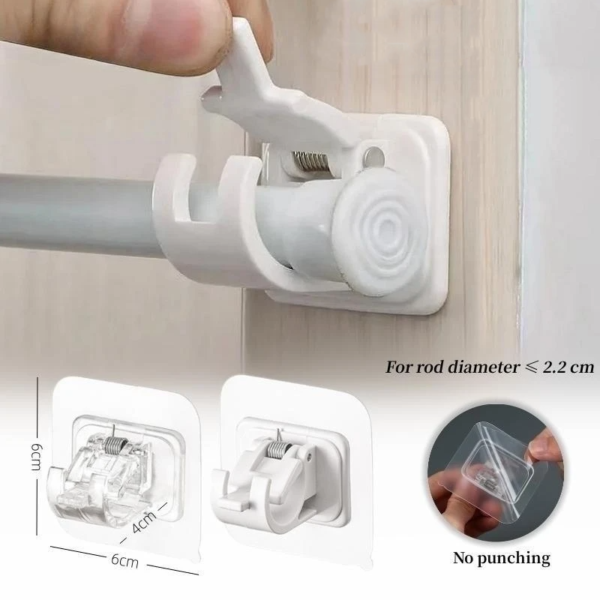Curtain rod adhesive hooks