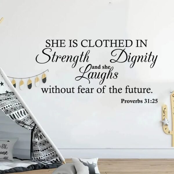 Proverbs 31:25 Bible verse sticker - Image 3