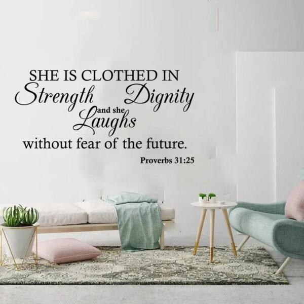 Proverbs 31:25 Bible verse sticker