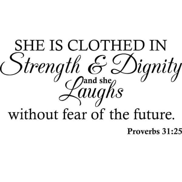 Proverbs 31:25 Bible verse sticker - Image 2